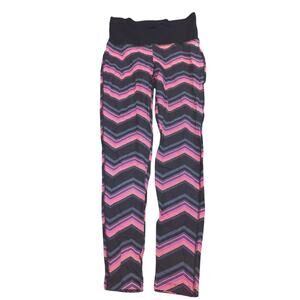 XERSION Black Pink Chevron Striped Workout Leggings Athleisure NEW Girls 16 XL